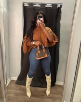 Knitted Long Sleeve Sweater Crop Top GDYF-6915