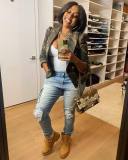 Casual Camo Print Long Sleeve Blazer  ZDF-31252