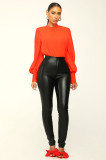 Fashion PU Leather High Waist Pencil Pant GWDS- 221023