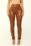 Fashion PU Leather High Waist Pencil Pant GWDS- 221023