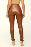 Fashion PU Leather High Waist Pencil Pant GWDS- 221023