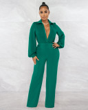 Sexy Solid Deep V Neck Tight Jumpsuit AIL-224