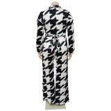 Plus Size Printed Long Sleeve 2 Piece Pants Sets NNWF-7612