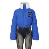Polar Fleece Letter Embroidery Large Lapel Jacket ZSD-0507