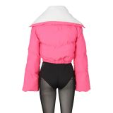 Polar Fleece Letter Embroidery Large Lapel Jacket ZSD-0507
