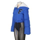 Polar Fleece Letter Embroidery Large Lapel Jacket ZSD-0507