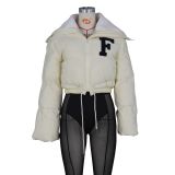 Polar Fleece Letter Embroidery Large Lapel Jacket ZSD-0507