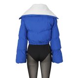 Polar Fleece Letter Embroidery Large Lapel Jacket ZSD-0507
