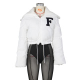 Polar Fleece Letter Embroidery Large Lapel Jacket ZSD-0507