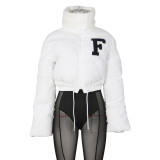 Polar Fleece Letter Embroidery Large Lapel Jacket ZSD-0507