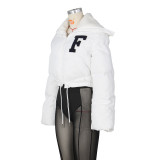 Polar Fleece Letter Embroidery Large Lapel Jacket ZSD-0507