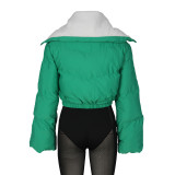 Polar Fleece Letter Embroidery Large Lapel Jacket ZSD-0507
