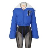 Polar Fleece Letter Embroidery Large Lapel Jacket ZSD-0507
