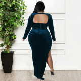 Plus Size Metal Tassel Irregular Dress NNWF-7711