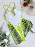 Sexy Bikinis Halter Bodysuit Swimsuit Two Piece Set CASF-6472