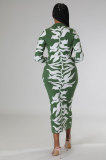 Fashion Print Long Sleeve Slim Long Dress XHXF-329