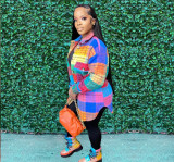 Plaid Printed Single Breasted Casual Coat OMY-81059