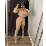Solid Color Knit Sweater Two Piece Set GCNF-0193