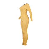 Slim Sweater Long Sleeve Two Piece Pants Set PN-6767