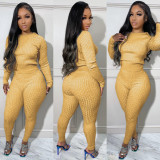 Slim Sweater Long Sleeve Two Piece Pants Set PN-6767
