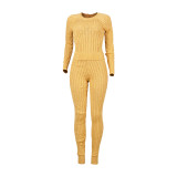 Slim Sweater Long Sleeve Two Piece Pants Set PN-6767