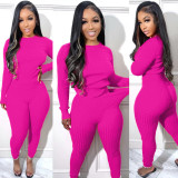 Slim Sweater Long Sleeve Two Piece Pants Set PN-6767