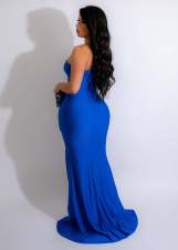 Sexy Solid Slash Shoulder Split Evening Dress LSD-83157