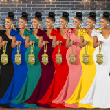 Solid Color V Neck Sleeveless Maxi Dress BY-6078
