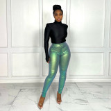Bright Zipper Tight Sexy Casual Pants GBTF-7291