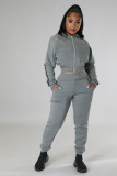 Casual Sports Hooded Coat And Pants Two Piece Set FENF-258