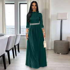 Fashion Elegant 3/4 Sleeve Maxi Dress XHSY-19485