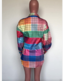 Plaid Printed Single Breasted Casual Coat OMY-81059