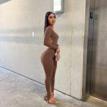 Solid Color Backless Hem Slit Jumpsuit ASL-6602