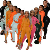 Casual Print Hoodies And Pant Sport Two Piece Set YIM-288