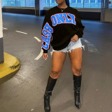 Fashion Letters Print Long Sleeve Sweatshirts GHYX-031