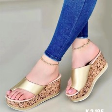 Outdoor Clip-toe Slope Heeled High-heeled Slippers TWZX-R7