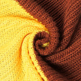 Plus Size Knits Color Blocking Long Sleeve Sweater Cardigan NY-086