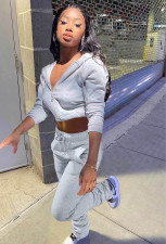 Casual Sport Long Sleeve Hooded Two Piece Pant Set XYF-9189