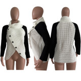 Casual Color Contrast High Collar Sweater TR-1239