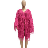 Fashion Knits Tassel Long Sleeve Cardigan TK-6268