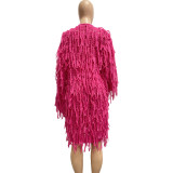 Fashion Knits Tassel Long Sleeve Cardigan TK-6268