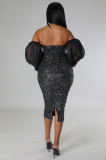 Sexy Tube Tops Sequin Bodycon Dress XHXF-339