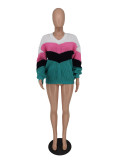 Fashion Long Sleeve Knits Patchwork Pullover ZDF-31268