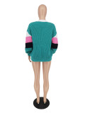 Fashion Long Sleeve Knits Patchwork Pullover ZDF-31268