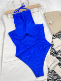 Sexy Solid Color Steel Prop One Piece  Swimsuit CSYZ-719Q