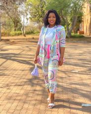 Fashion Print V-neck Coat+Pants Two-piece Set GYSF-6543