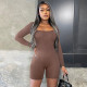 Sexy Solid Color Backless Romper ASL-6622