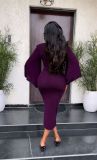Bating Sleeves V Neck Bodycon Dress  GYLY-9962