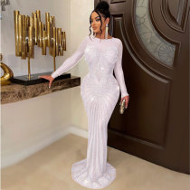 Sexy Hot Drill Nightclub Maxi Dress NY-2639