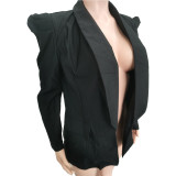 Solid Color Ruched Sleeve fashion Blazer BGN-0005